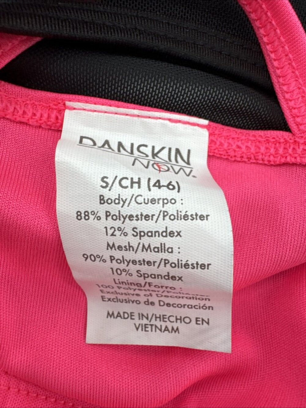 Danskin Now Top Womens Small Semi-Fitted Black Pink Razorback Built in Bra NEW - Picture 5 of 8